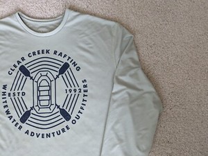 Clear Creek Rafting Men XL Sun Protection Recycled Material Long Sleeve