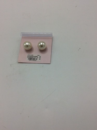 $39 Ted Baker Rose Gold Tone Mini Heart Earrings W/ Large Pearl Ball On Back Tb1 - Picture 2 of 8
