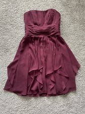David s Bridal Burgundy Bridesmaid Prom Strapless Dress Size 4