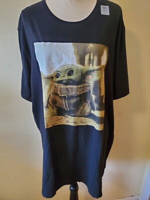 Disney Star Wars The Mandalorian Men Plus XXL T-Shirt Old Navy Black/Multi