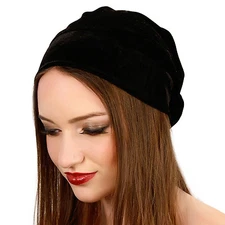Kristin Perry Velvet Stretch Slouchy Beanie Knit Hat Winter Ear Warmer 
