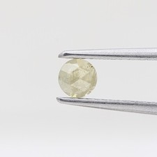 FANCY NATURAL DIAMOND 0.21TCW YELLOW GREEN SPARKLING ROUND ROSE CUT FOR PENDANT