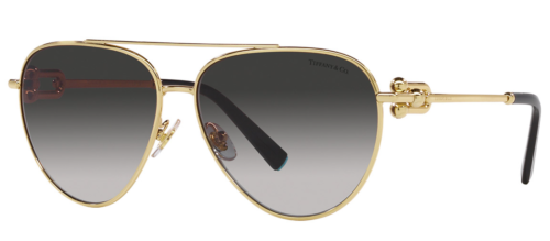 Autentici occhiali da sole TIFFANY TF 3092-60023C oro con obiettivo grigio 59 mm *NUOVI* - Foto 1 di 5
