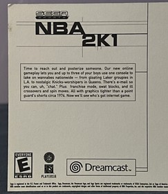NBA 2K1 (Sega Dreamcast) Promo Postcard - Allen Iverson Vintage Sega