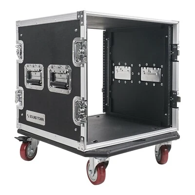 Sound Town 10U Rack/Road Case, with 21” Depth, Casters, Plywood (STRC-10UW)