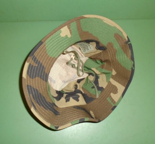 USGI Woodland Camo Hot Weather Type II Ripstop Jungle Boonie Hat Cap All Sizes - Picture 3 of 22