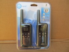 Onn 2-pack Walkie Talkie 23 Mile range 22 Channels ONA19WT002 no batteries