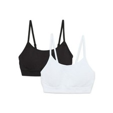 Wonder Nation Girls Size XL Black/White Seamless Bralette, 2-Pack, --R2-