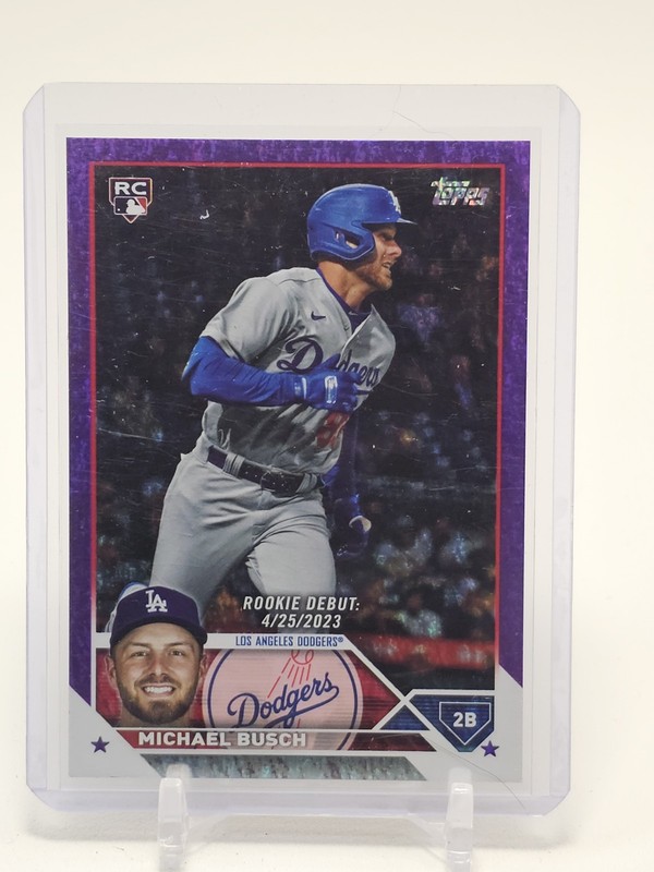 MICHAEL BUSCH 2023 TOPPS UPDATE PURPLE HOLOFOIL /799 ROOKIE #US66 DODGERS Q6572