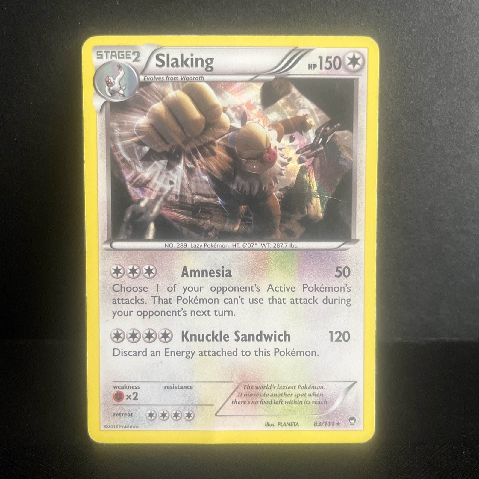 Slaking 83/111 Pokemon Card Holo XY Furious Fists 2014