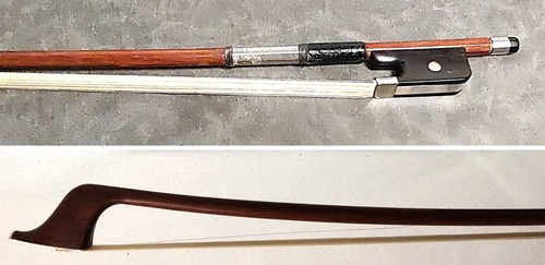 Vintage German Cello Bow, Round 1987, Firm Grip & Ni-Cad Stainless Windings