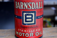 RARE * FULL 1940's BARNSDALL BE SQUARE MOTOR OIL Old Soldered Seam Tin 1 qt. Can