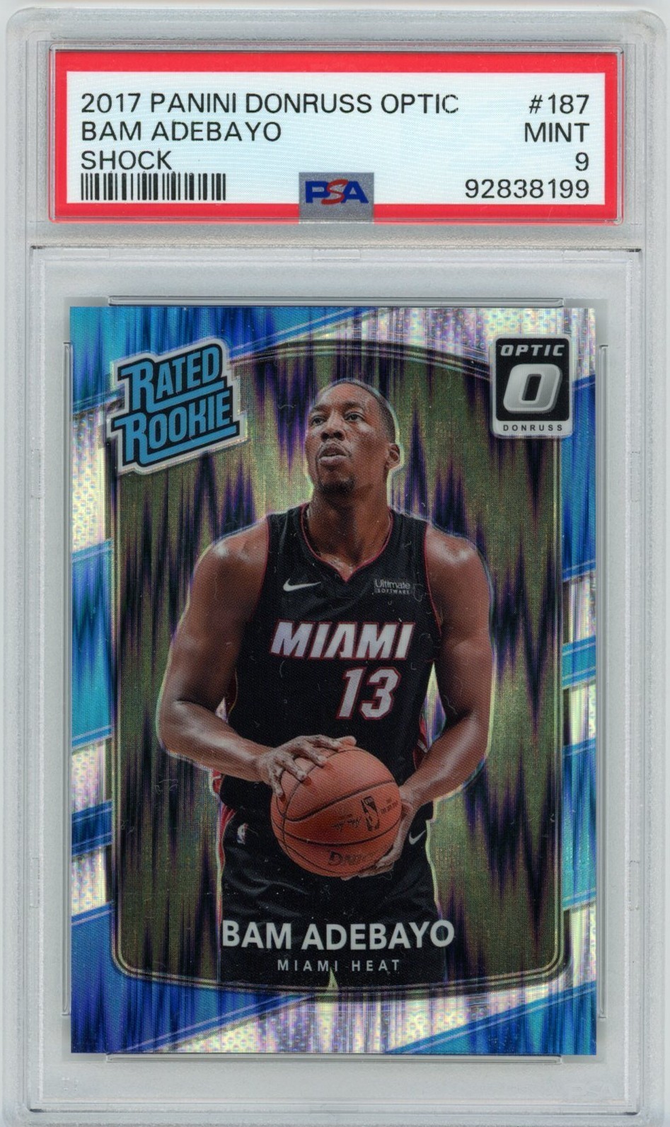 2017-18 Panini Donruss Optic Shock Bam Adebayo #187 PSA 9 MINT Rookie RC