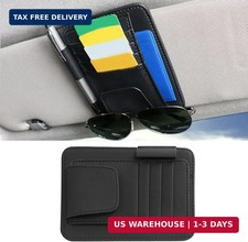 Leather Car Sun Visor Organizer Clip, Universal Car Truck Visor Document Holder