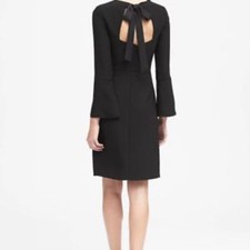 Banana Republic Black Bell Sleeve Above the Knee Dress w/Back Tie-Size 4