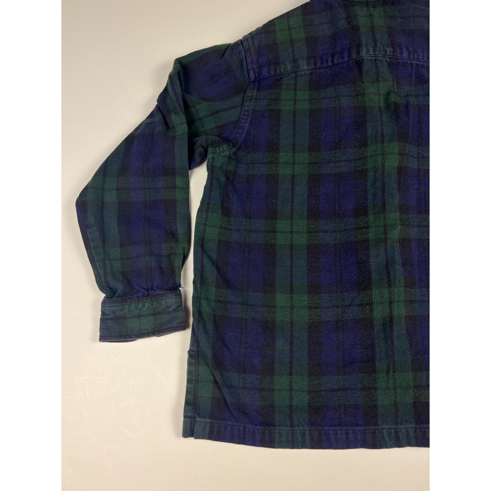 Lauren Ralph Lauren Mens Medium Flannel Shirt Jacket Full Zip Plaid Blue Green thumbnail 8