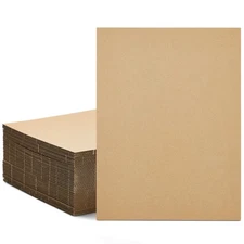 50-Pack Corrugated Cardboard Rectangles, 9x12 Flat Inserts for Crafts, 2mm Thick