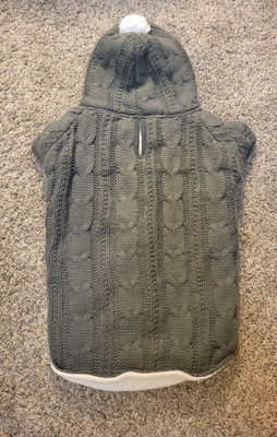 Huggle Hounds Cable Knit Dog Hoodie Jacket - Gray Medium