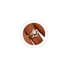 Gold Rings for Women Non Tarnish Size 7 Dainty Stackable Rings Cubic Zirconia...
