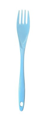 Vintage Melamine Serving Fork Blue Taiwan 074 Salad Pasta Utensil Retro Kitchen