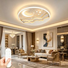 Modern Star Moon Ceiling Light Colour Changing LED Lamp for Baby Nursery Room