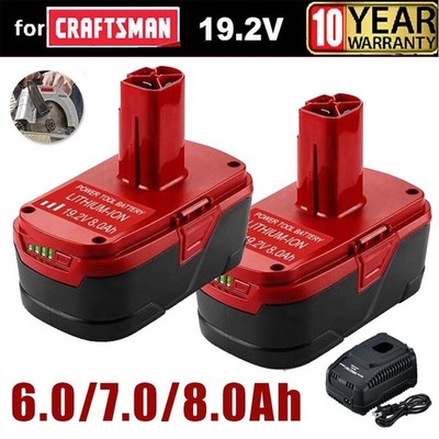 1-2X 19.2V 8.0Ah For Craftsman C3 Lithium-ion XCP Battery OR Charger 11586 11578