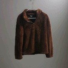 Joe Boxer Men's Brown Full Zip Fleece Jacket Stand-Up Collar Short Polyester L