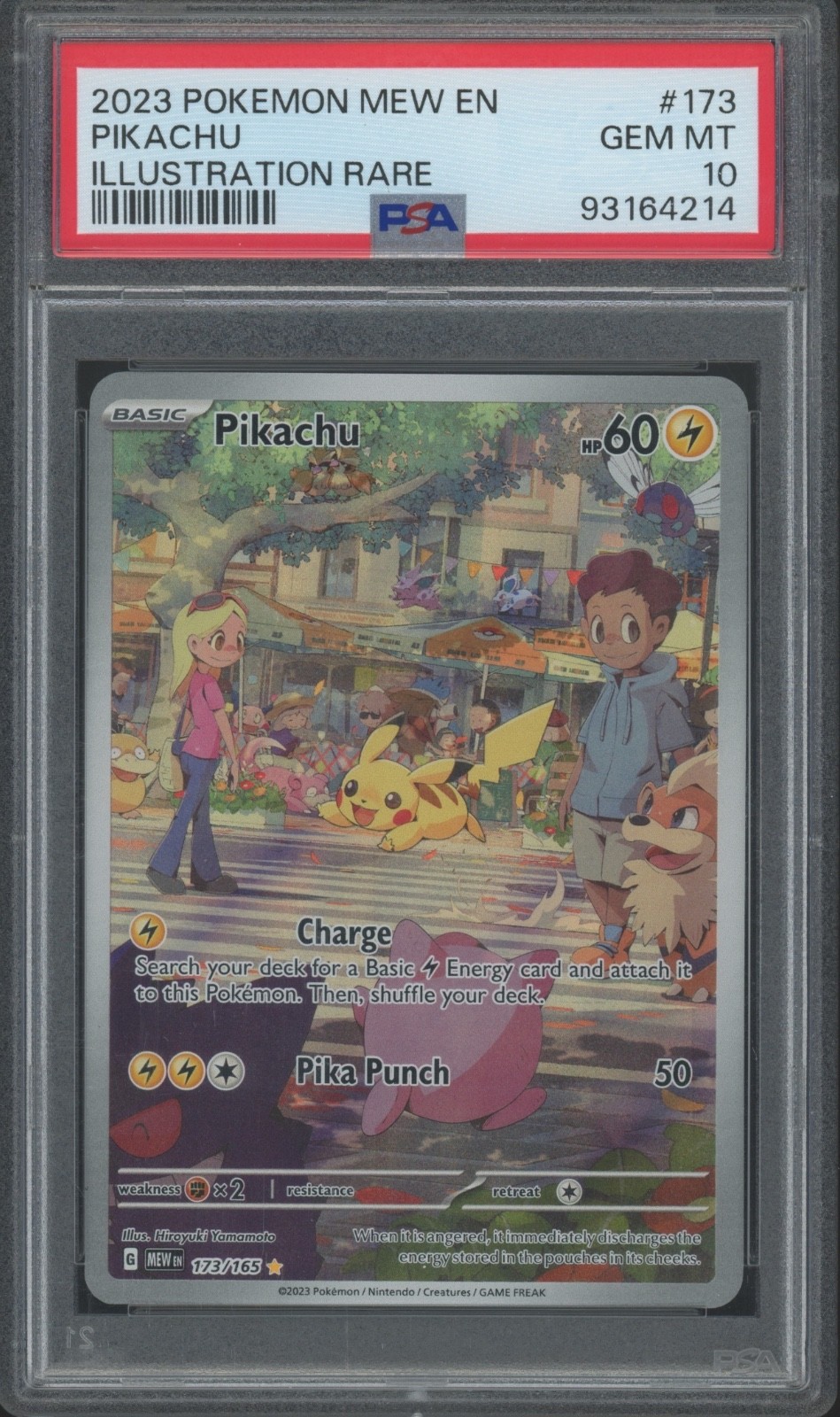 2023 Pokémon Illustration Rare #173 Pikachu Gem Mint PSA 10