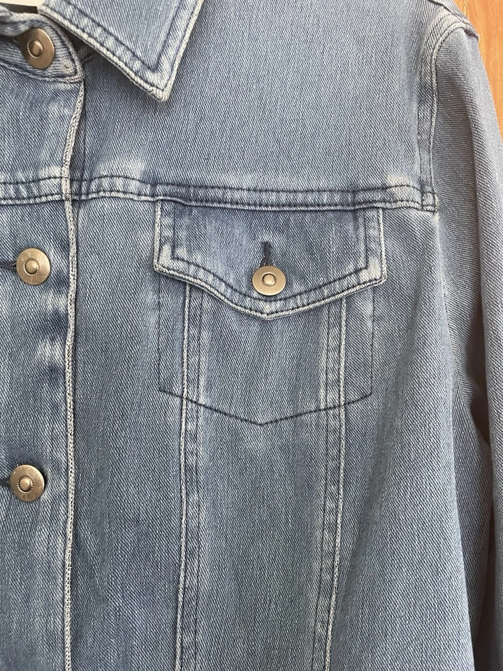 Ruby Rd Blue Stretch Jeans Denim Jacket Size 16 Pockets - Image 3 of 4