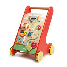 Tidlo Wooden Baby Activity Walker, Includes 6 Activities, Wooden Baby Walker