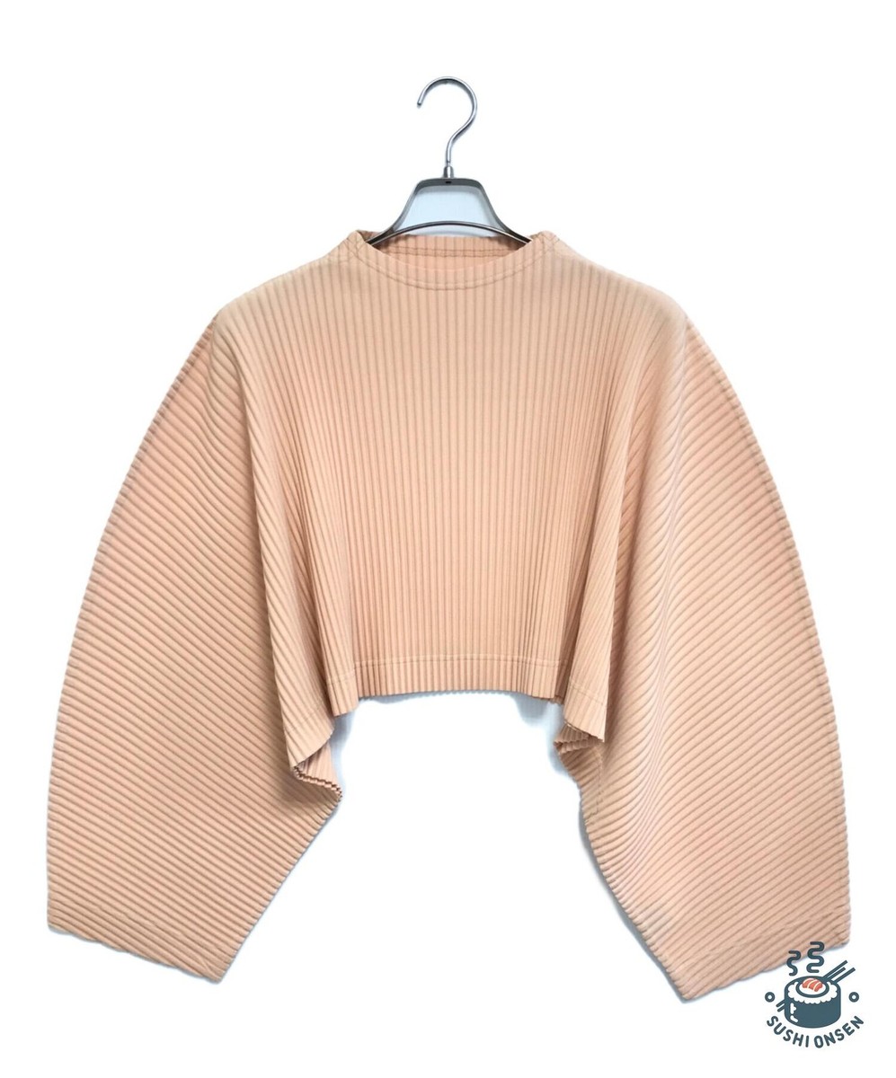 HOMME PLISSE ISSEY MIYAKE Pleated cropped top Size: 3 Orange Men