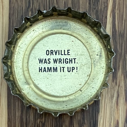 1970 USA Hamm It Up! Lustiger Kronkorken: Orville Was Wright - Bild 2 von 2