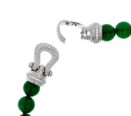 Collar Judith Ripka de cuentas de piedras preciosas verdes de plata de ley, 20" L Foto 2 de 3