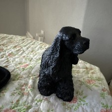 Vintage Castagna Cocker Spaniel Dog Figurine 1988 Italy 5" Black