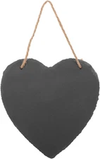 Heart-Shaped Hanging Chalkboard with Rope – Reusable Erasable Memo Board for Pla