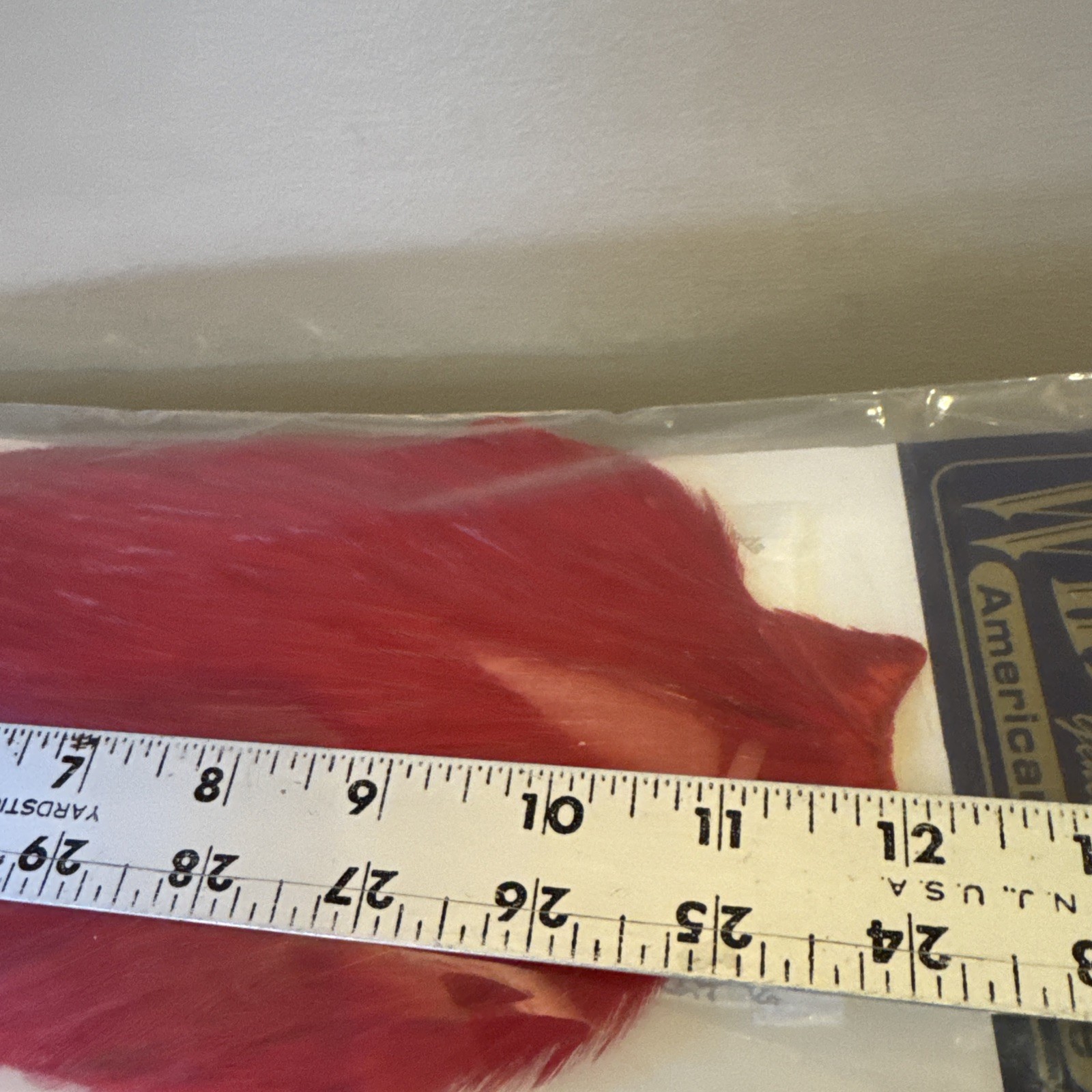 Whiting Hackle American Rooster Whole Cape White dyed Red Feathers  NEW