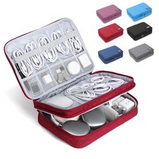 Large Electronic Organizer Travel Case Double Layer Tech Pouch Cable Bag