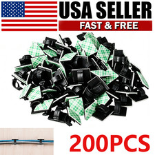 200Pcs Self-Adhesive Cord Wire Holder Cable Clips Management Organizer Clamp