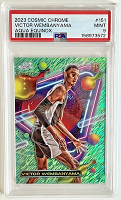 2023 TOPPS COSMIC CHROME VICTOR WEMBANYAMA #151 ROOKIE AQUA EQUINOX /149 PSA 9