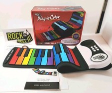 Play by Color Piano Portable Flexible Roll Up 49 Color Coded Standard Keys