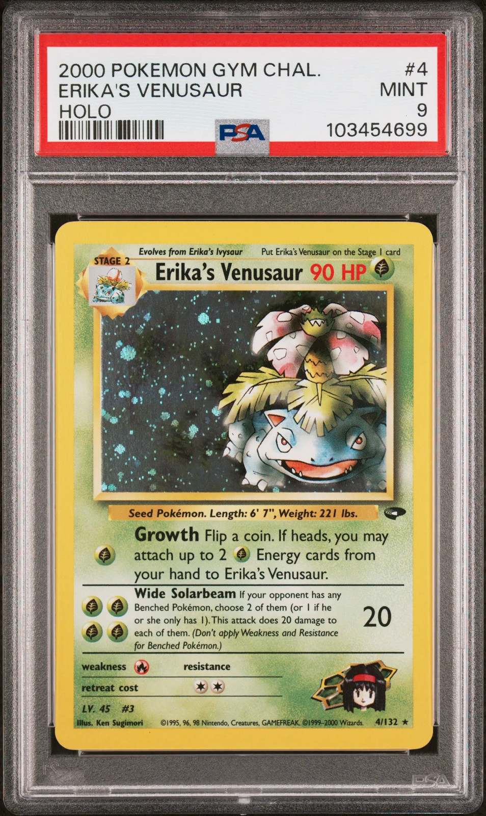 2000 Pokemon Gym Challenge Erika's Venusaur Holo PSA 9 #4