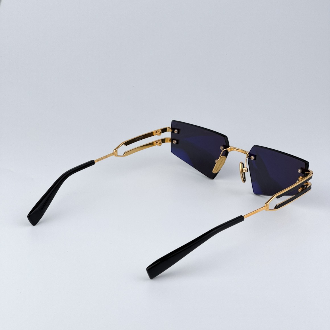 Balmain Men Sunglasses Titanium Gold Black Grey Geometric  display picture 1