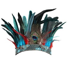 Peacock Feather Fascinator Decorative Feather Headpiece Crown Headdress Costume