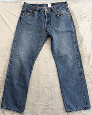 Levis 501 Jeans Mens 38x32 Vintage VTG 00s Medium Wash Blue Denim Button Fly