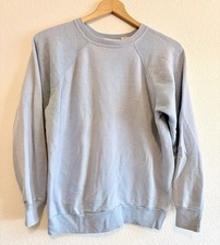 VTG 60s 70s KINGS ROAD SEARS CREW NECK RAGLAN SWEATSHIRT Large BLUE BLANK USA