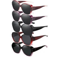 Polarized Sunglasses Fit Over Glasses Over the Top Glasses with Case Sport Wrap