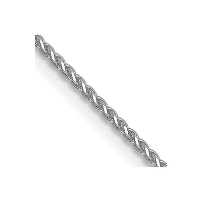 14K Weißgold 1mm Diamantschliff Spiga Kette Halskette 20'' für Frauen