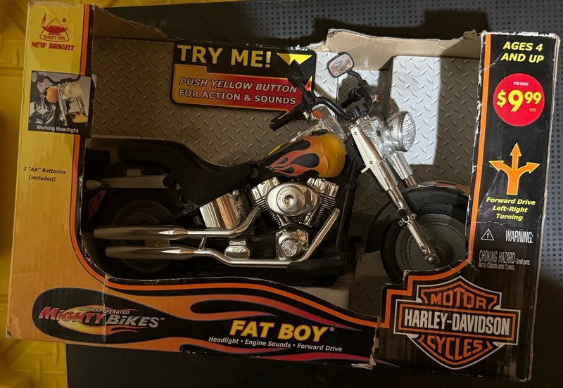 New Bright Mighty Bikes Harley-Davidson Fat Boy Motorcycle, Boxed