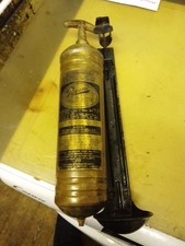 CLASSIC BRASS PYRENE FIRE EXTINGUISHER C/W MOUNT BRACKET IDEAL FOR VINTAGE BUS
