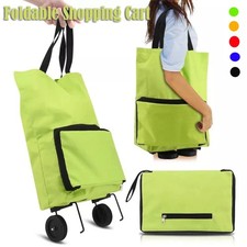 Foldable Shopping Trolley Tote Grocery Bags Shopping Cart Portable With Wheels